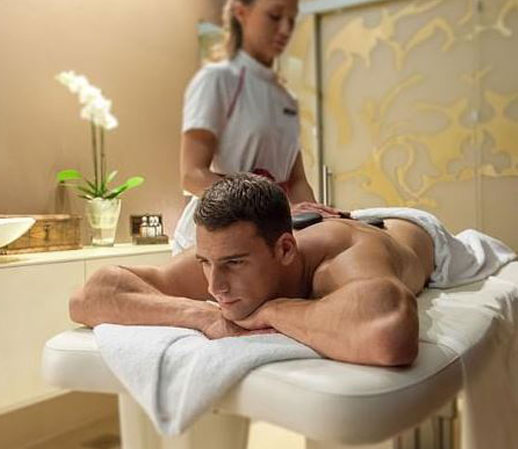 male client is enjoying full body treatment at diya massage center Bahria Town